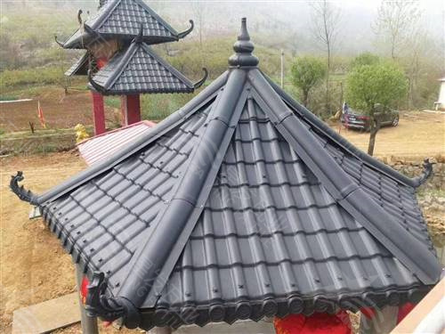彩色仿古一體瓦墻頭瓦 古建圍墻瓦中式門頭琉璃瓦 貴陽asa合成樹脂瓦廠家生產銷售